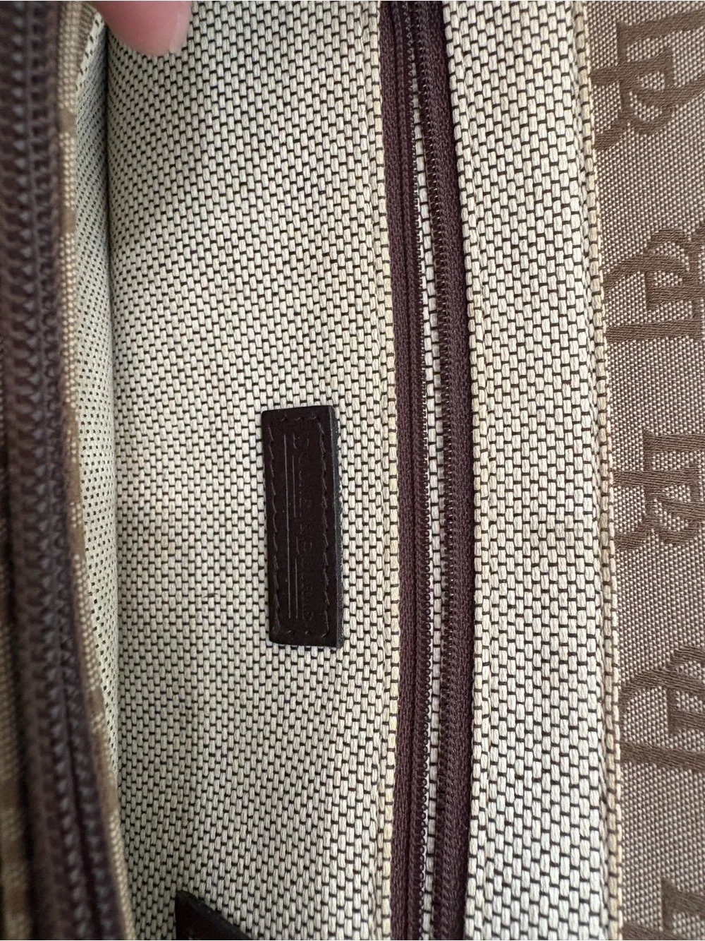 Dooney & Bourke Vintage Dark Brown Monogram Satchel Handbag